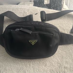 Prada black belt bag crossbody handbag